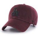 47-brand-curved-brim-los-angeles-dodgers-black-logo-mlb-clean-up-maroon-cap