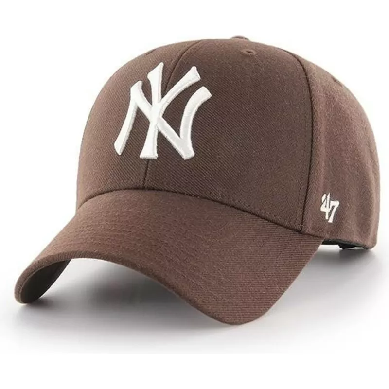 47-brand-curved-brim-new-york-yankees-mlb-mvp-brown-snapback-cap
