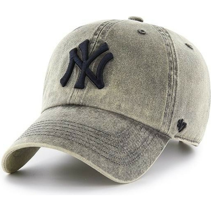 47-brand-curved-brim-new-york-yankees-mlb-clean-up-cement-grey-cap