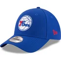 new-era-curved-brim-9forty-the-league-philadelphia-76ers-nba-blue-adjustable-cap