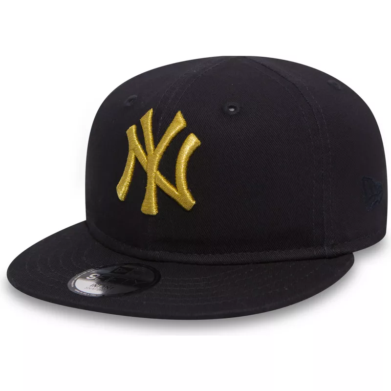 new-era-flat-brim-youth-gold-logo-9fifty-golden-new-york-yankees-mlb-black-snapback-cap