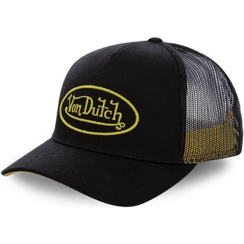 Von Dutch Yellow Logo NEO YEL Black Trucker Hat