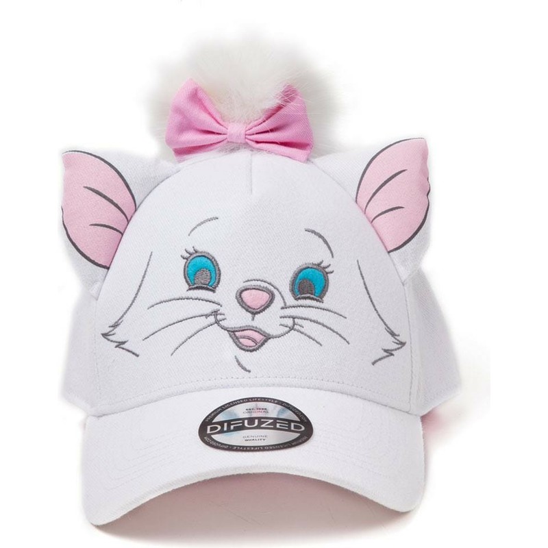 difuzed-curved-brim-marie-the-aristocats-disney-white-adjustable-cap