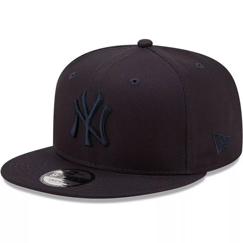 new-era-flat-brim-navy-blue-logo-9fifty-league-essential-new-york-yankees-mlb-navy-blue-snapback-cap
