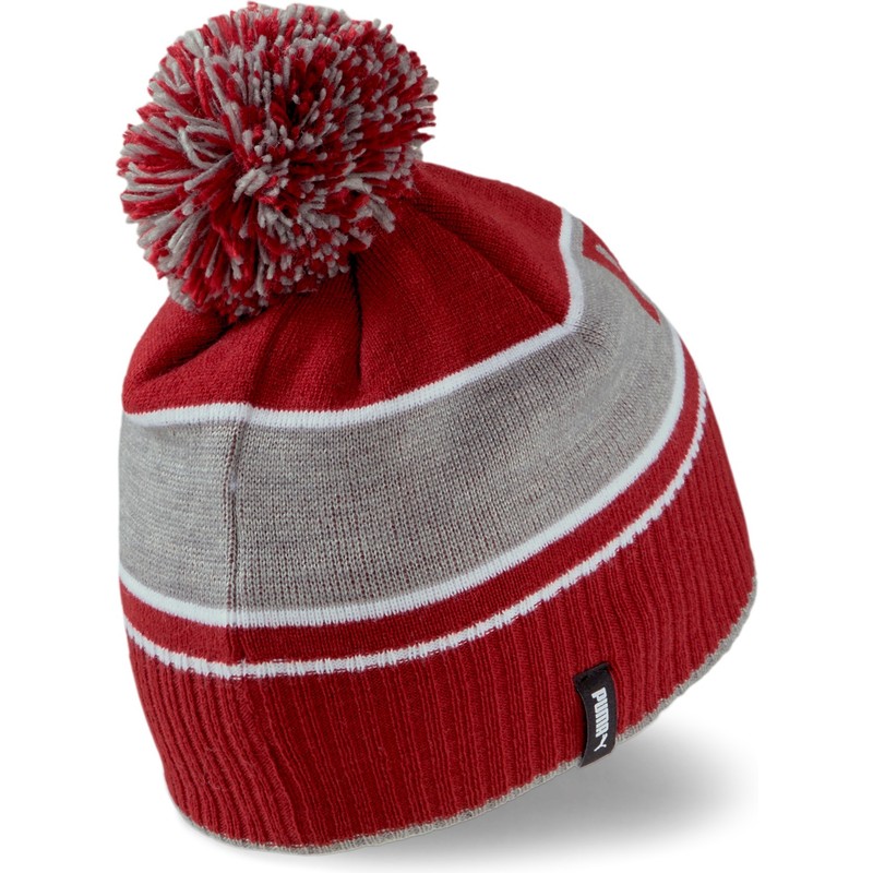 puma-red-beanie-with-pompom