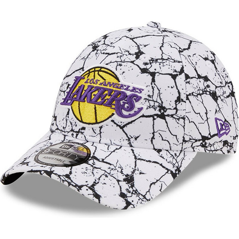 new-era-curved-brim-9forty-marble-los-angeles-lakers-nba-white-adjustable-cap