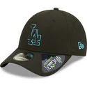 new-era-curved-brim-blue-logo-9forty-neon-pack-repreve-los-angeles-dodgers-mlb-black-snapback-cap