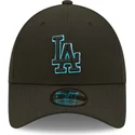 new-era-curved-brim-blue-logo-9forty-neon-pack-repreve-los-angeles-dodgers-mlb-black-snapback-cap