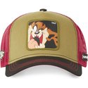 capslab-tasmanian-devil-ta2-looney-tunes-brown-red-and-black-trucker-hat