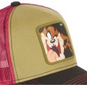 capslab-tasmanian-devil-ta2-looney-tunes-brown-red-and-black-trucker-hat
