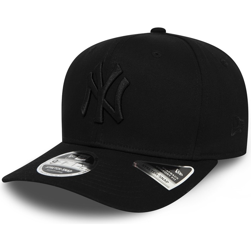new-era-curved-brim-black-logo-9fifty-tonal-stretch-snap-new-york-yankees-mlb-black-snapback-cap