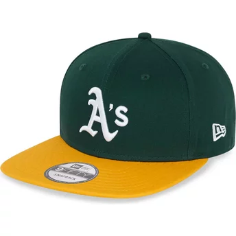 New Era Flat Brim 9FIFTY Essential Oakland Athletics MLB Green and Yellow Snapback Cap