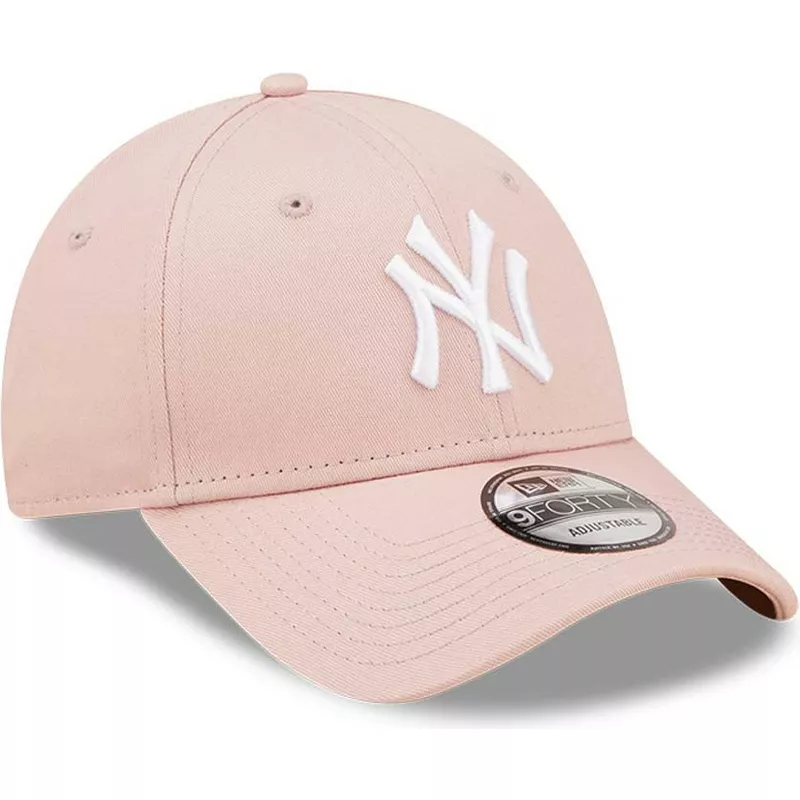 new-era-curved-brim-white-logo-9forty-league-essential-new-york-yankees-mlb-pink-adjustable-cap
