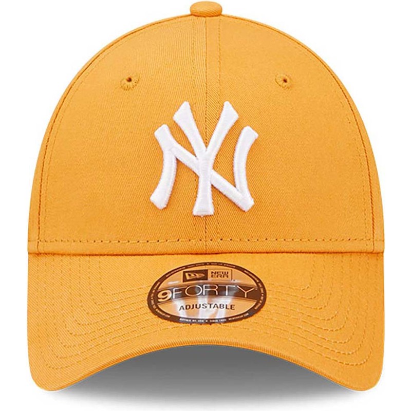 new-era-curved-brim-9forty-league-essential-new-york-yankees-mlb-orange-adjustable-cap