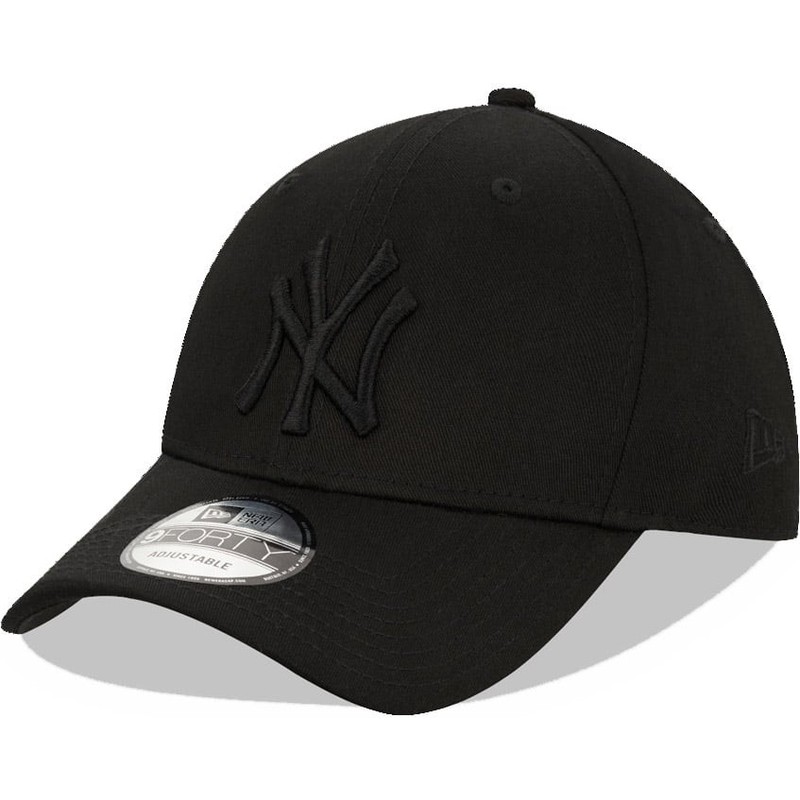 new-era-curved-brim-black-logo-9forty-league-essential-new-york-yankees-mlb-black-snapback-cap