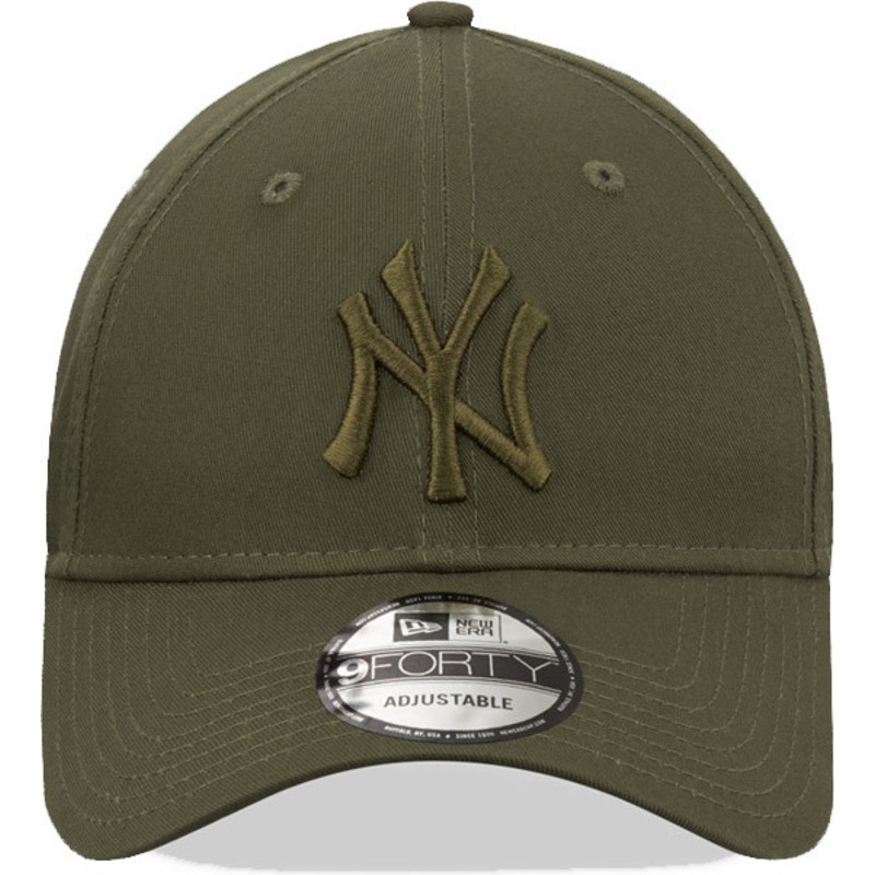 new-era-curved-brim-green-logo-9forty-league-essential-new-york-yankees-mlb-green-snapback-cap