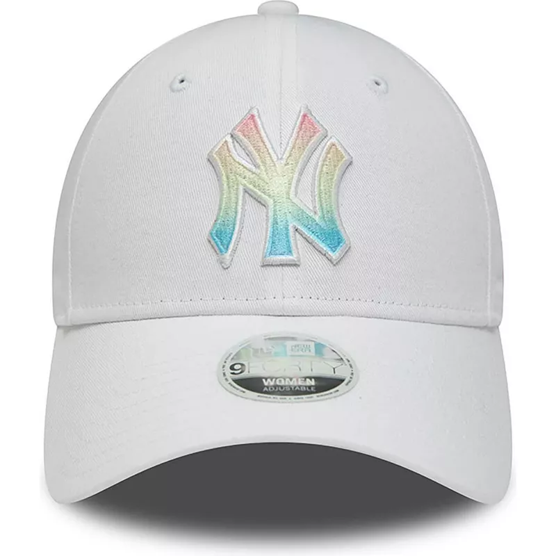 new-era-curved-brim-women-multicolor-logo-9forty-ombre-infill-new-york-yankees-mlb-white-adjustable-cap