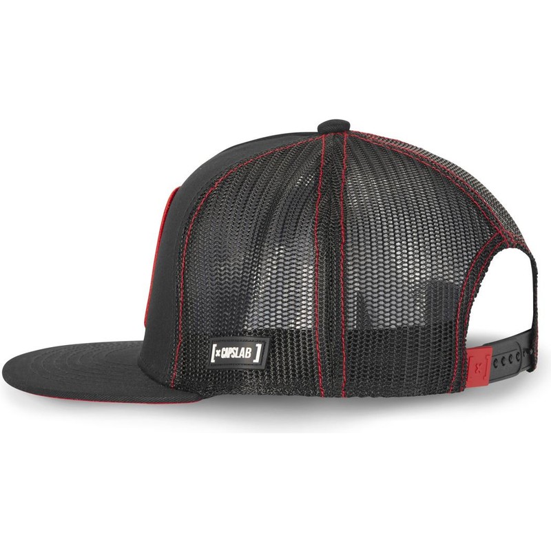 capslab-flat-brim-wile-e-coyote-casf-wi3-looney-tunes-black-trucker-hat