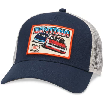 American Needle Daytona International Speedway Valin Navy Blue and White Snapback Trucker Hat
