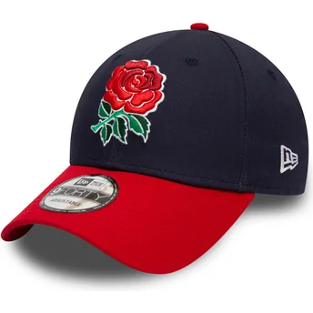 New Era Curved Brim 9FORTY Core England Rugby RFU Navy Blue and Red Adjustable Cap