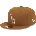 new-era-flat-brim-59fifty-team-outline-los-angeles-dodgers-mlb-brown-fitted-cap