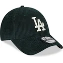 new-era-curved-brim-9forty-wide-cord-los-angeles-dodgers-mlb-green-adjustable-cap-with-beige-logo