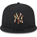 new-era-flat-brim-brown-logo-9fifty-seasonal-infill-new-york-yankees-mlb-black-snapback-cap