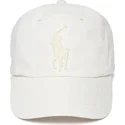 polo-ralph-lauren-curved-brim-big-pony-chino-classic-sport-light-beige-adjustable-cap-with-beige-logo