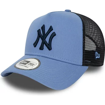 New Era Navy Blue Logo A Frame League Essential New York Yankees MLB Blue Trucker Hat