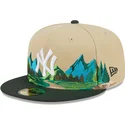 new-era-flat-brim-59fifty-team-landscape-new-york-yankees-mlb-brown-and-green-fitted-cap