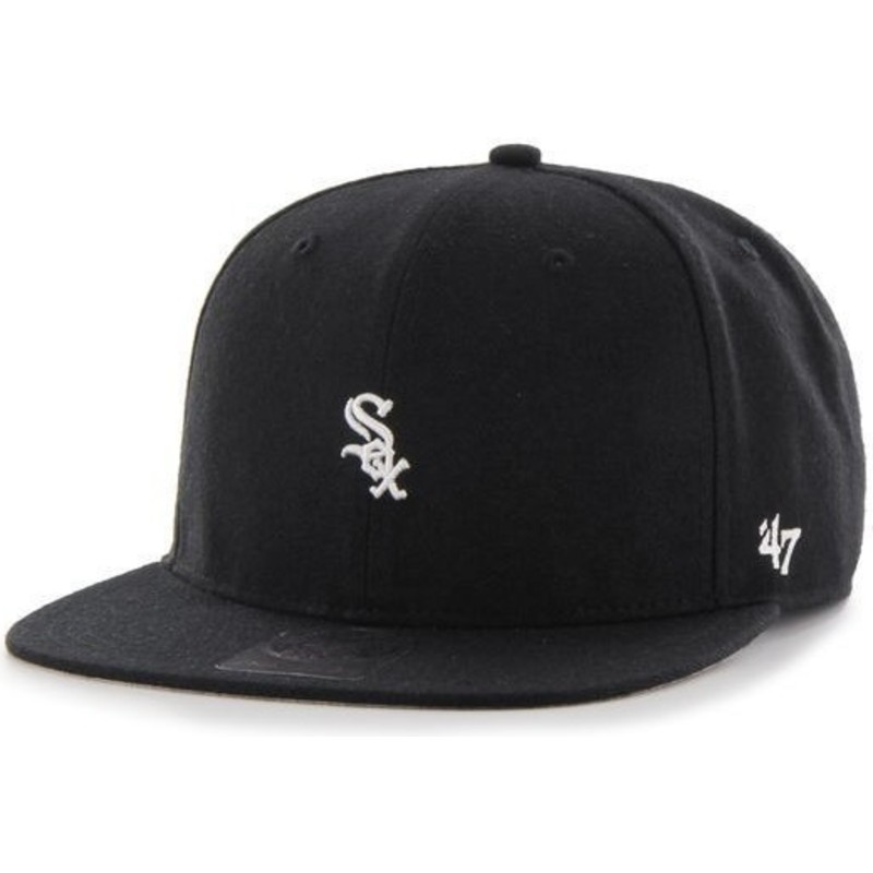 47-brand-flat-brim-chicago-white-sox-mlb-centerfield-black-snapback-cap
