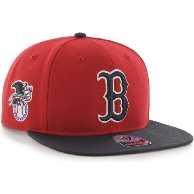 47-brand-flat-brim-boston-red-sox-mlb-sure-shot-red-snapback-cap