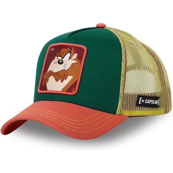 Capslab Tasmanian Devil TAZ2 CT Looney Tunes Green, Yellow and Orange Trucker Hat