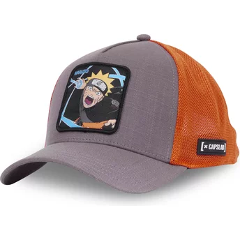 Capslab Uzumaki NSA Naruto Grey and Orange Trucker Hat