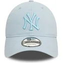 new-era-curved-brim-blue-logo-9twenty-league-essential-new-york-yankees-mlb-light-blue-adjustable-cap