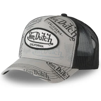 Von Dutch CAFE02 Grey and Black Trucker Hat