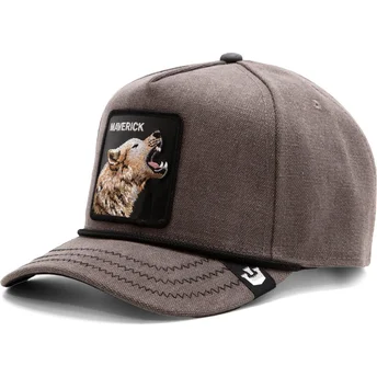 Goorin Bros. Curved Brim Wolf Maverick Howling Duck Canvas The Farm Grey Snapback Cap