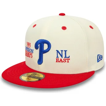 New Era Flat Brim 59FIFTY 93 Division Philadelphia Phillies MLB Beige and Red Fitted Cap