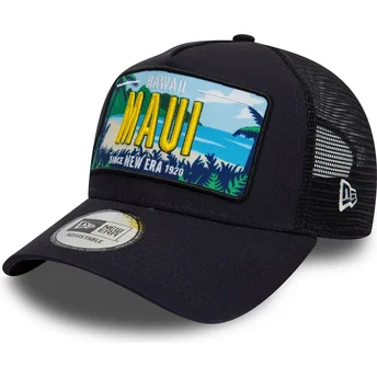 New Era 9FORTY A Frame License Plate Cities and Beaches Maui Navy Blue Trucker Hat