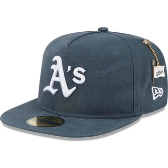 New Era Flat Brim 59FIFTY A Frame Championship Side Flag Oakland Athletics MLB Green Fitted Cap