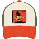 capslab-curved-brim-daffy-duck-loo11-daf-looney-tunes-beige-and-orange-snapback-cap