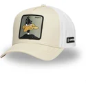 capslab-curved-brim-daffy-duck-loo11-daf2-looney-tunes-beige-and-white-snapback-cap