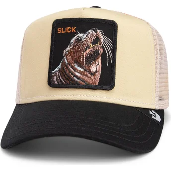 Goorin Bros. The Slick Seal Fab Farm Beige and Black Trucker Hat