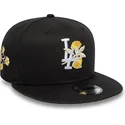 new-era-flat-brim-9fifty-floral-los-angeles-dodgers-mlb-black-snapback-cap