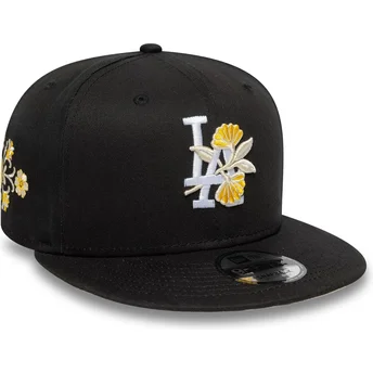 New Era Flat Brim 9FIFTY Floral Los Angeles Dodgers MLB Black Snapback Cap