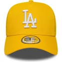 new-era-a-frame-league-essential-los-angeles-dodgers-mlb-yellow-trucker-hat