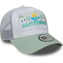 new-era-santorini-greece-a-frame-summer-white-and-green-trucker-hat