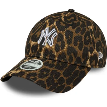 New Era Curved Brim Women 9TWENTY Outline New York Yankees MLB Leopard Adjustable Cap