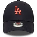 new-era-youth-red-logo-9forty-homefield-los-angeles-dodgers-mlb-navy-blue-adjustable-trucker-hat