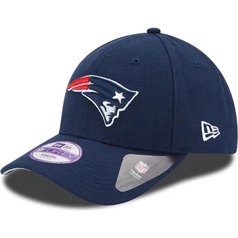 New Era Curved Brim Youth 9FORTY The League New England Patriots NFL Navy Blue Adjustable Cap